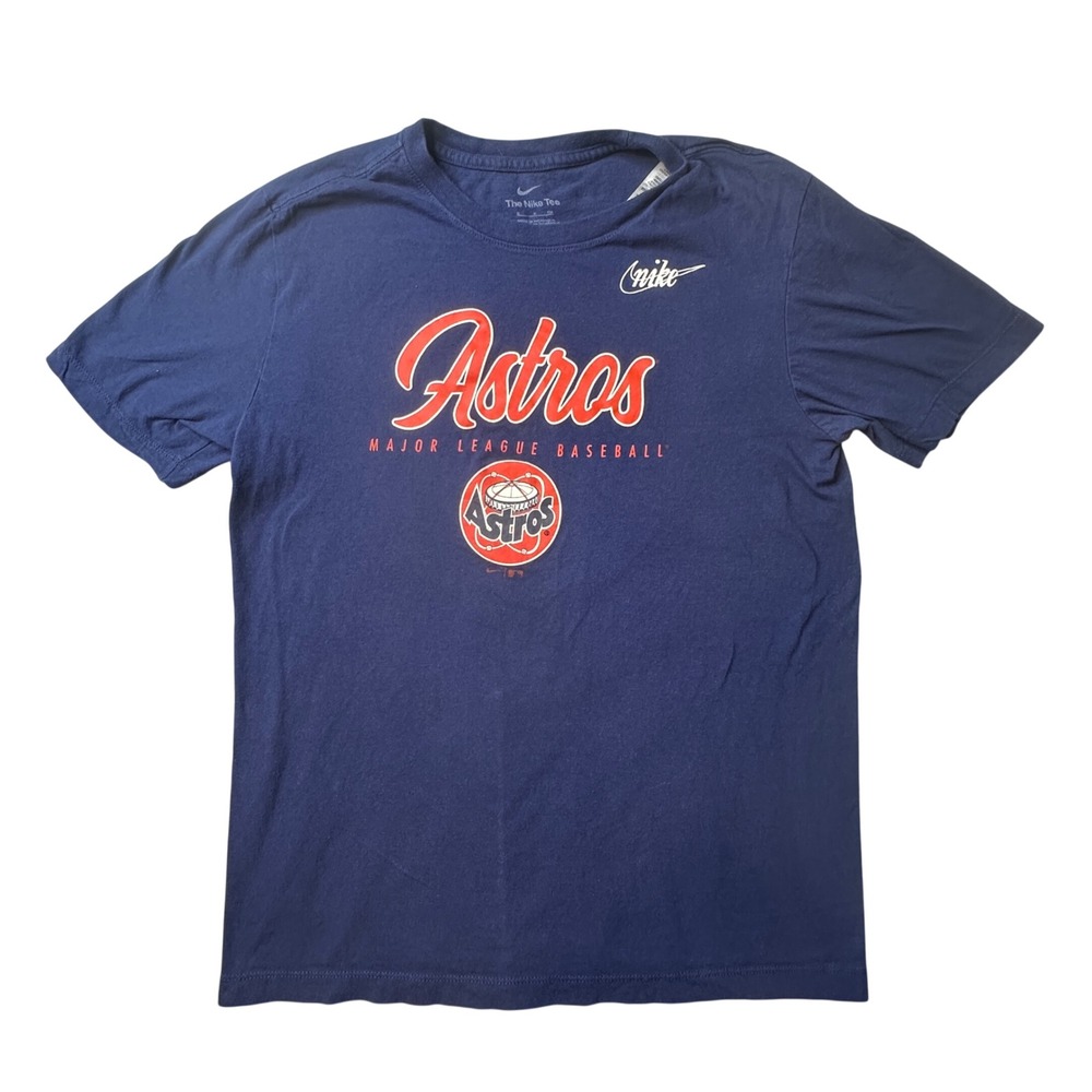 Houston Astros Nike T-Shirt Mens S Blue MLB N199P-44B Graphic‎ Tee Short Sleeve
